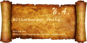 Wittenberger Anita névjegykártya